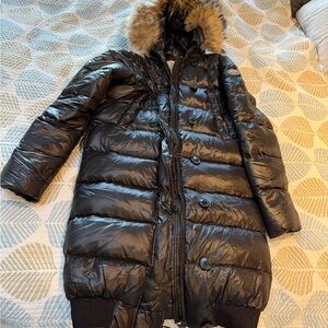 Moncler Puffer Coat with Fur Hood